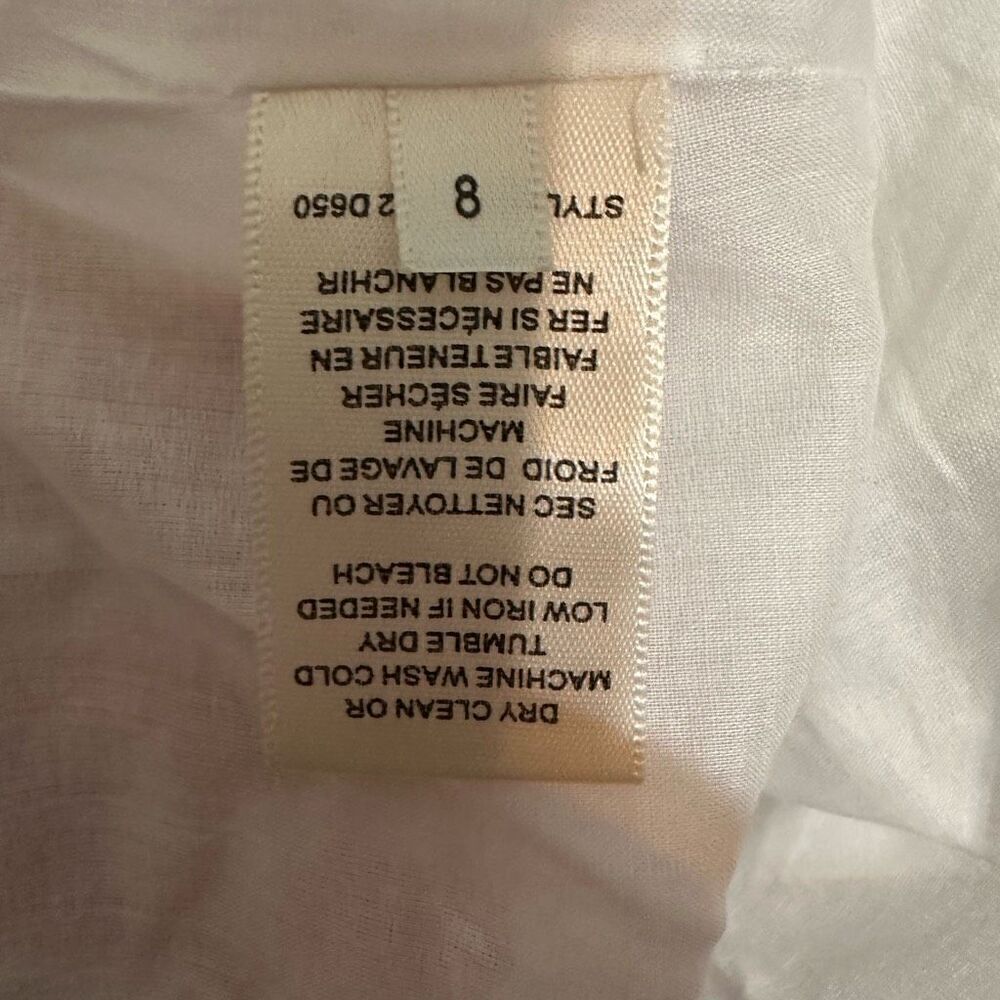 Rebecca Taylor Women's Sleeveless Stripe Wrap Dress linen blend - Picture 9 of 10
